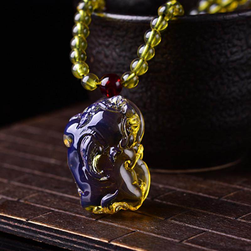 本命年蜜蜡琥珀项链貔貅毛衣链吊坠简约男女款礼物