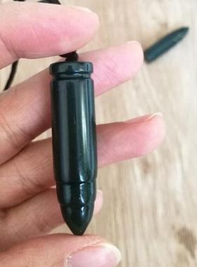 本命年新疆和田玉青玉子弹壳玉石子玉吊坠战狼礼物