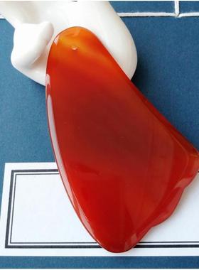 本命年红玛瑙玉石刮痧板玉髓U形经络按摩器太极鱼形玉石刮痧片礼