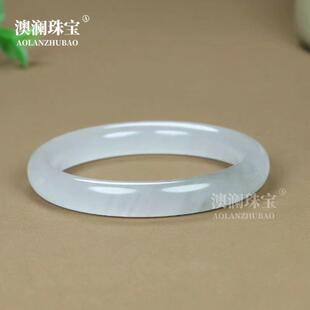 本命年冰种水墨丹青玉镯冰料冰灰色戈壁料女款玉手镯爆礼物