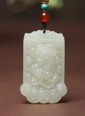 本命年和田玉霸王貔貅吊坠男女款招财玉坠挂件皮休貔恘皮丘项链玉