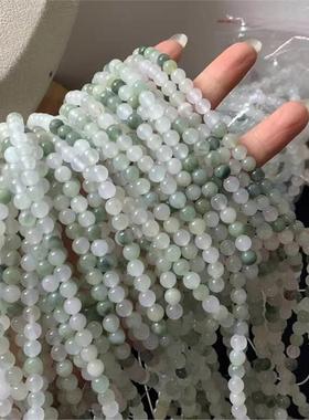 本命年新疆天山翠散珠圆珠冰翠玉石珠子老型珠桶珠半成品配件礼物