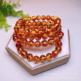 本命年蜜蜡血琥珀桶珠手串珠子男女饰品手链文玩珠礼物