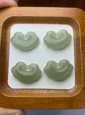 本命年雕刻和田玉平安如意锁吊坠白玉青白玉男女情侣宝宝锁玉石挂