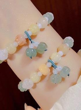 本命年丝玉多宝雕刻南瓜手链夏季手链百搭招财礼物