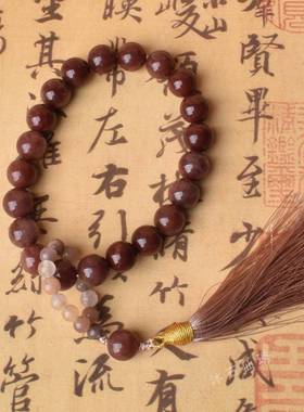 本命年紫罗兰手持把玩石英岩质玉盘玩汉服搭配芋泥啵啵搭配民族风