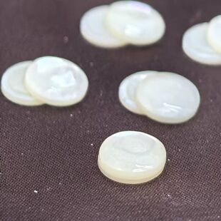 2件 深海蝶贝9*3mm圆形贝壳盒子可放芯片珠宝首饰贝壳饰品配件