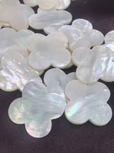 白贝母四叶草23.5*1.8mm裸石饰品配件DIY项链手链镶嵌配石贝壳