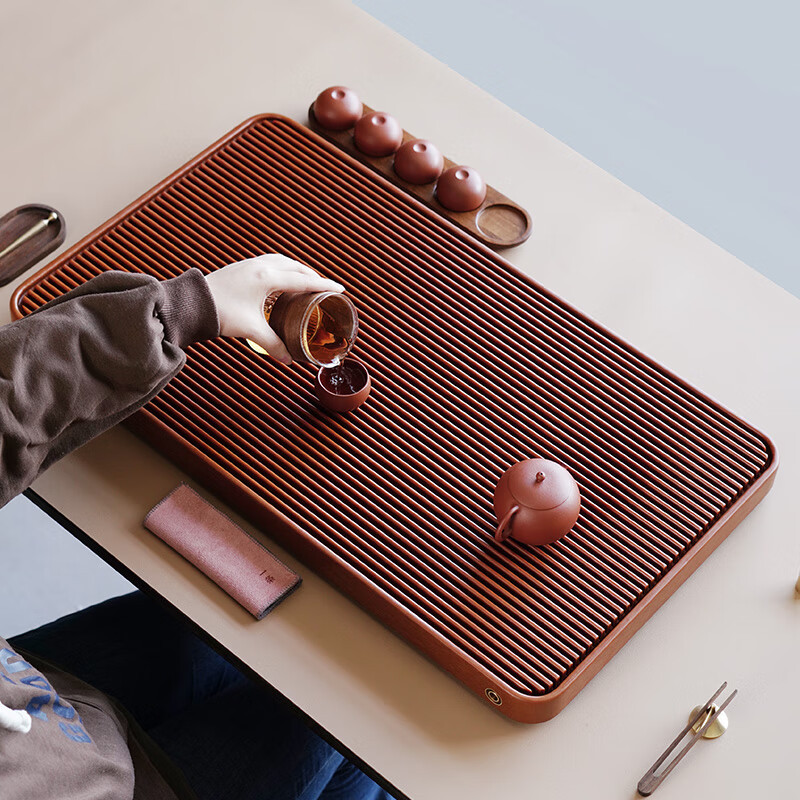 整块真电木茶盘中式轻奢高端商用家用排水托盘茶具高套装茶台