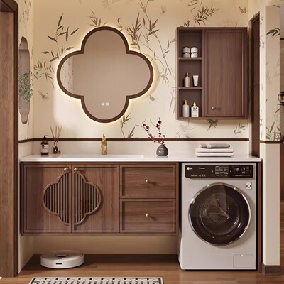 宋氏美学橡木烤漆洗衣机一体浴室