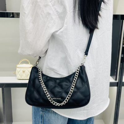 CAREFUL&KATE2025新款法式腋下包时尚百搭菱格小众链条单肩包