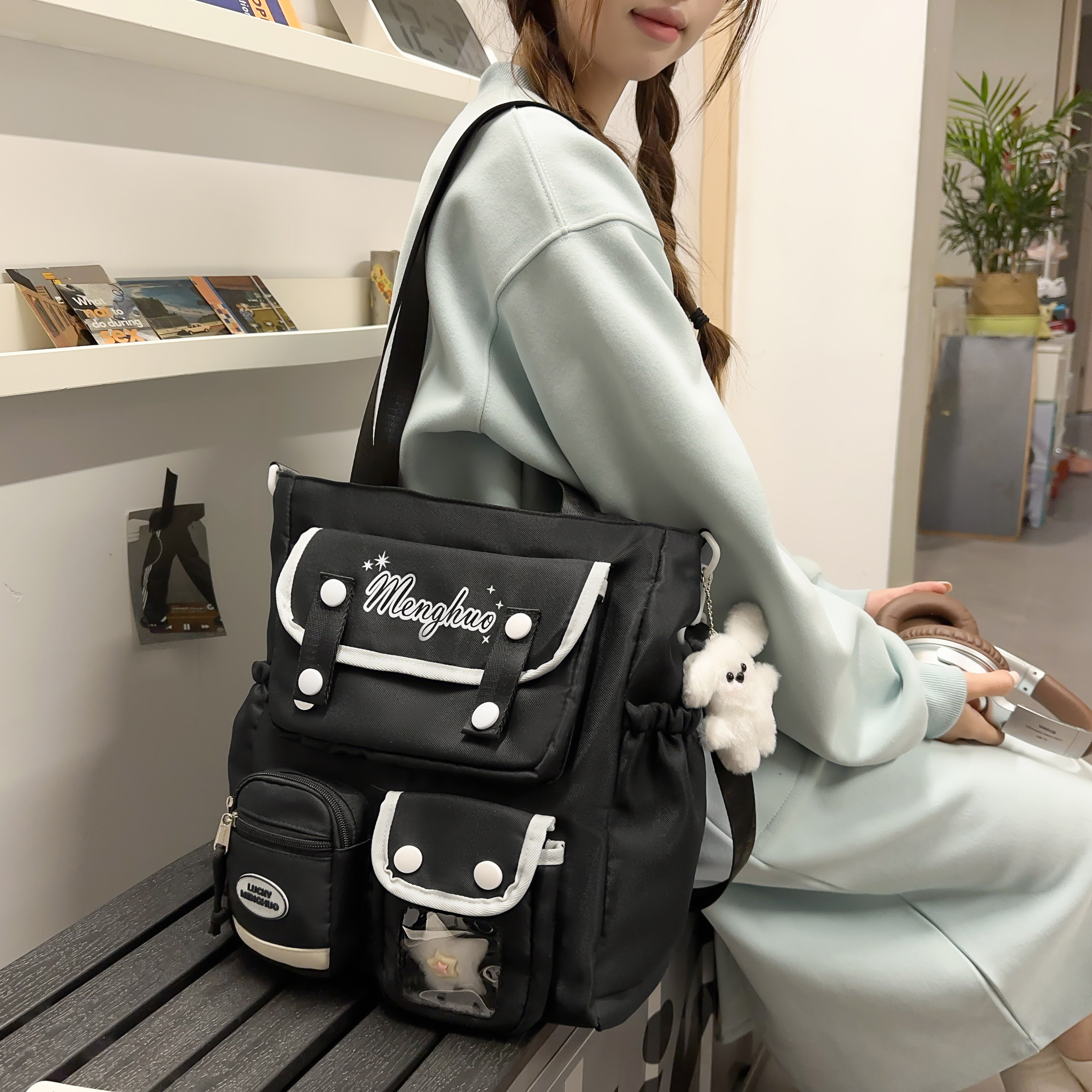 喻兮渔2025新款包包女初中生韩版大容量可爱高中小学生补课单肩包,箱包皮具/热销女包/男包,通用款女包,淘宝优惠券,粉丝福利购,淘宝优惠卷