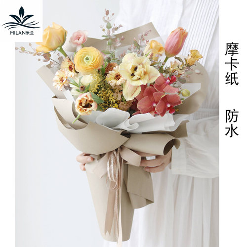 牛皮纸包装纸包花素材模板 牛皮纸包装纸包花图片下载 小麦优选