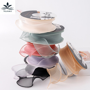 4cm韩国进口烤边纱带花艺包装鱼尾雪纱带手工DIY蝴蝶结手捧花丝带