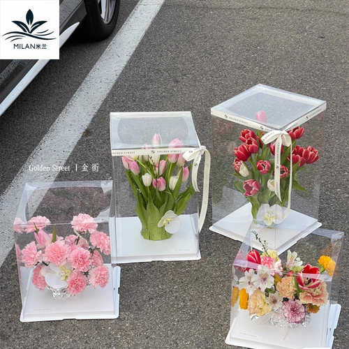 方形PVC透明蛋糕花盒圆形礼物盒