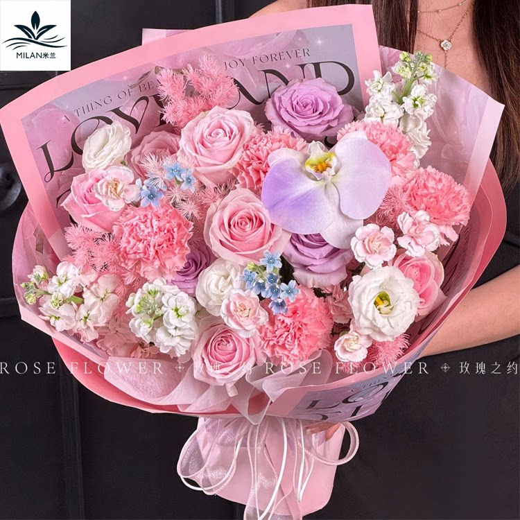 母亲节花神殿下背景纸包花纸鲜花包装纸材料芍药花束礼物海报纸图片