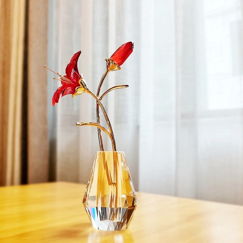水晶百合桌面小摆件生日礼物