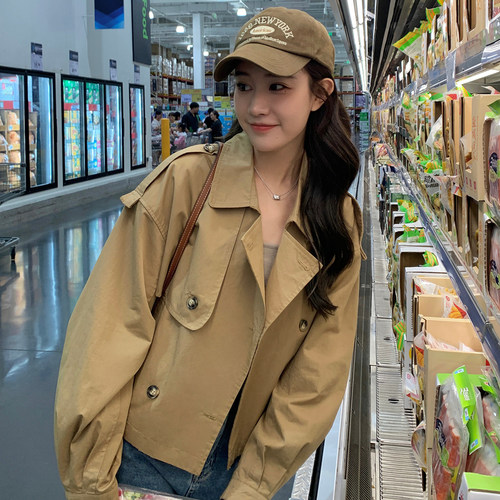 现货新款小个子外套风衣加色2373p135k188