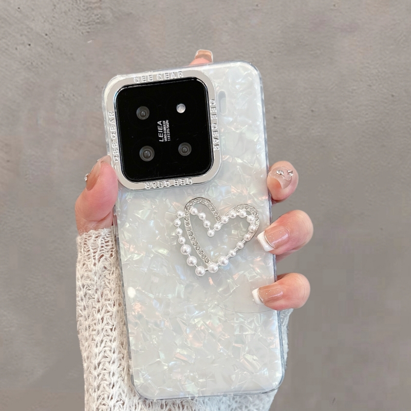 适用于小米15手机壳xiaomi15pro透明贝壳纹24129PN74C新款2410DPN6CC简约爱心miui十五por创意女款全包防摔