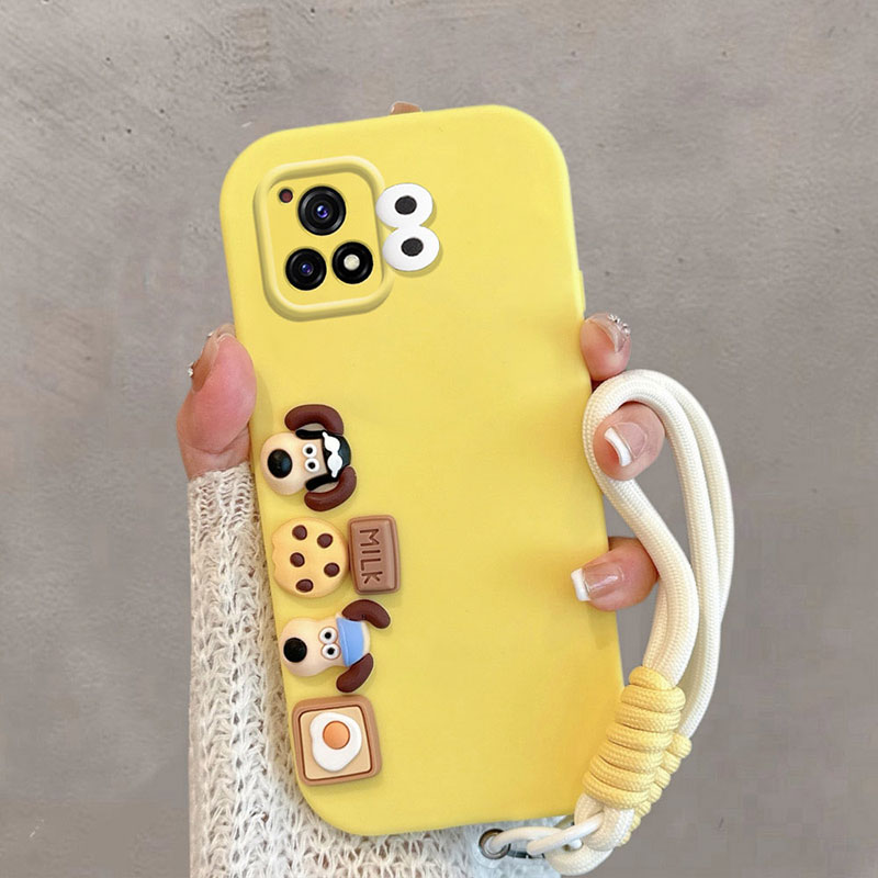 适用于vivoy52s手机壳y31s卡通小狗iqoou3可爱iqoo u3x立体v2057a创意v2068a新款v2061a防摔手链保护套软壳女