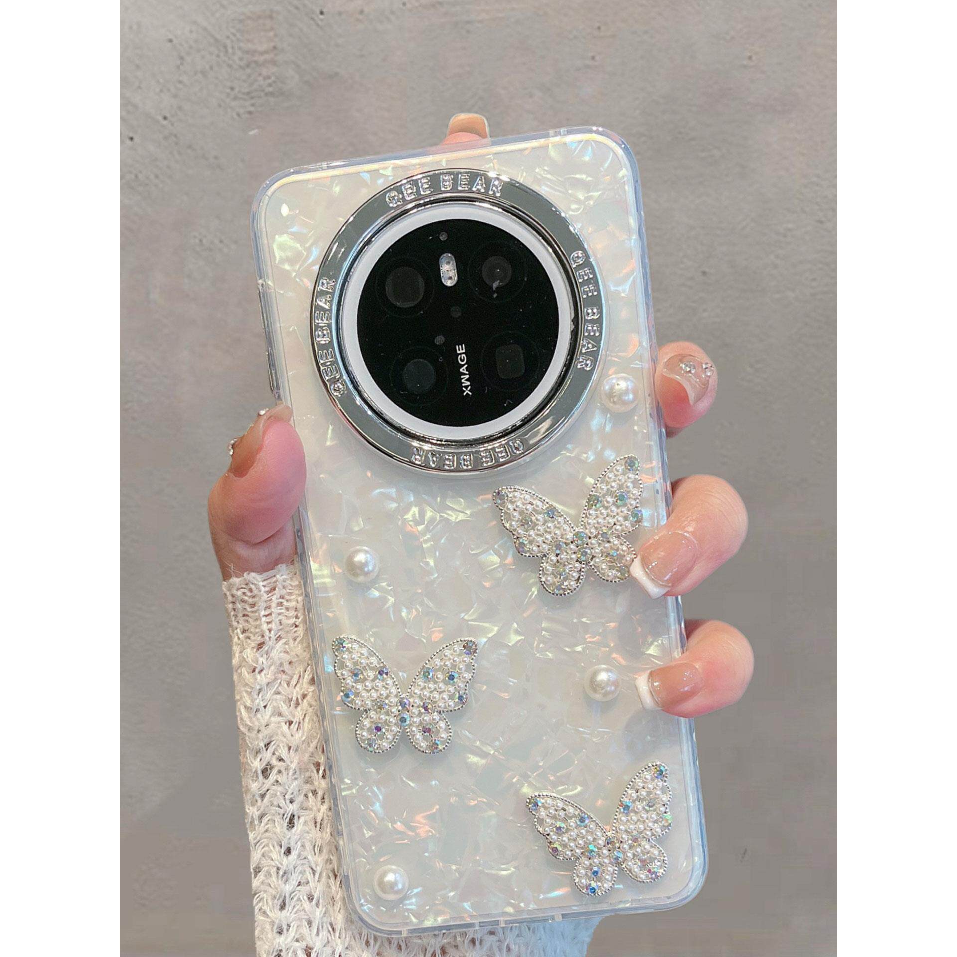 适用于华为mate70手机壳m70pro半透明mt70por+优享版新款女meta七零小清新met7o十加立体蝴蝶高级防摔保护套