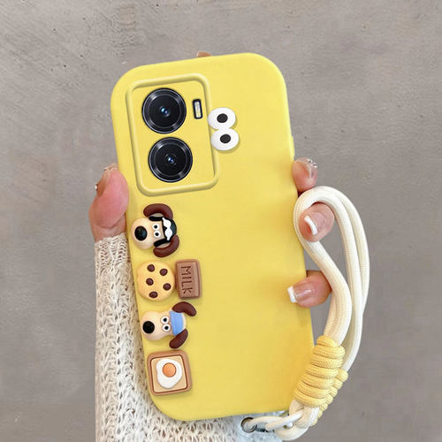 适用于vivoy77手机壳y77e卡通v2219a可爱v2166ba立体小狗vivo步步高丫y77创意新款全包防摔手绳保护套软壳女