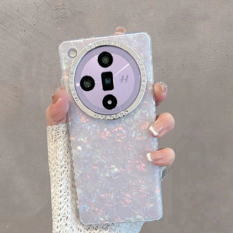 适用于oppofindx7手机壳find x7ultra透明贝壳纹phz110新款网红ins风简约手绳oppofingx
