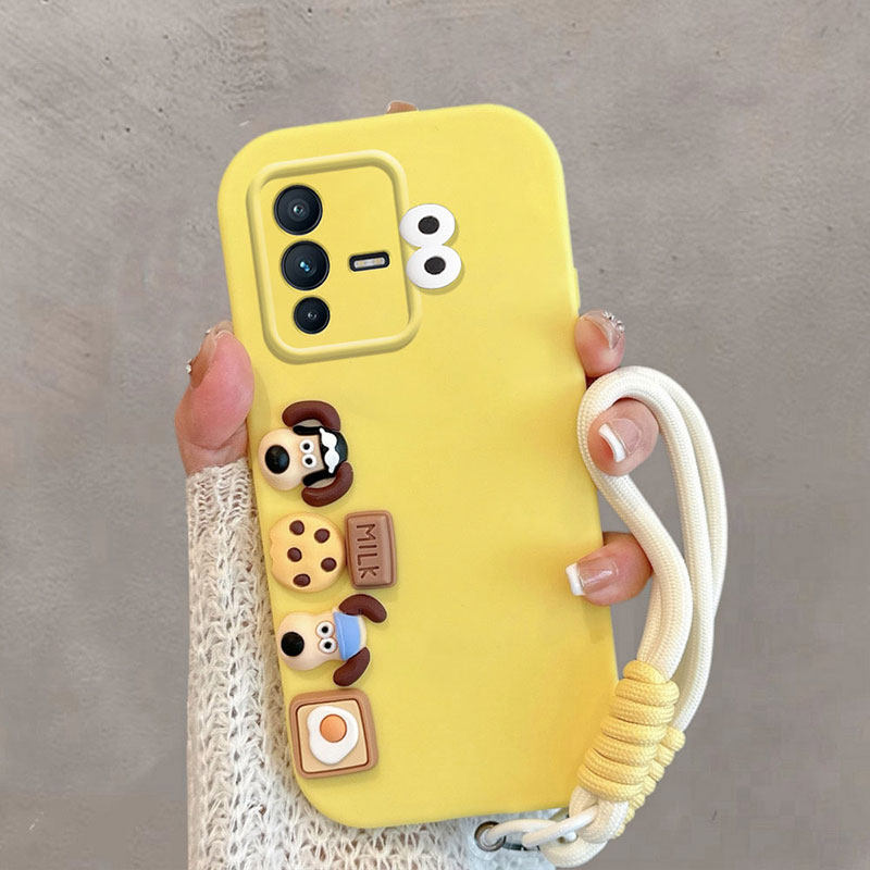 适用于vivos12手机壳viv0s12pro新款v2162a卡通小狗vivox12步步高可爱维沃立体软壳全包防摔手绳保护套女款