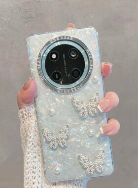 适用于华为荣耀x60pro手机壳半透明brp一an00新款女honor60xpro小清新叉六零por蝴蝶brpan00高级感防摔保护套