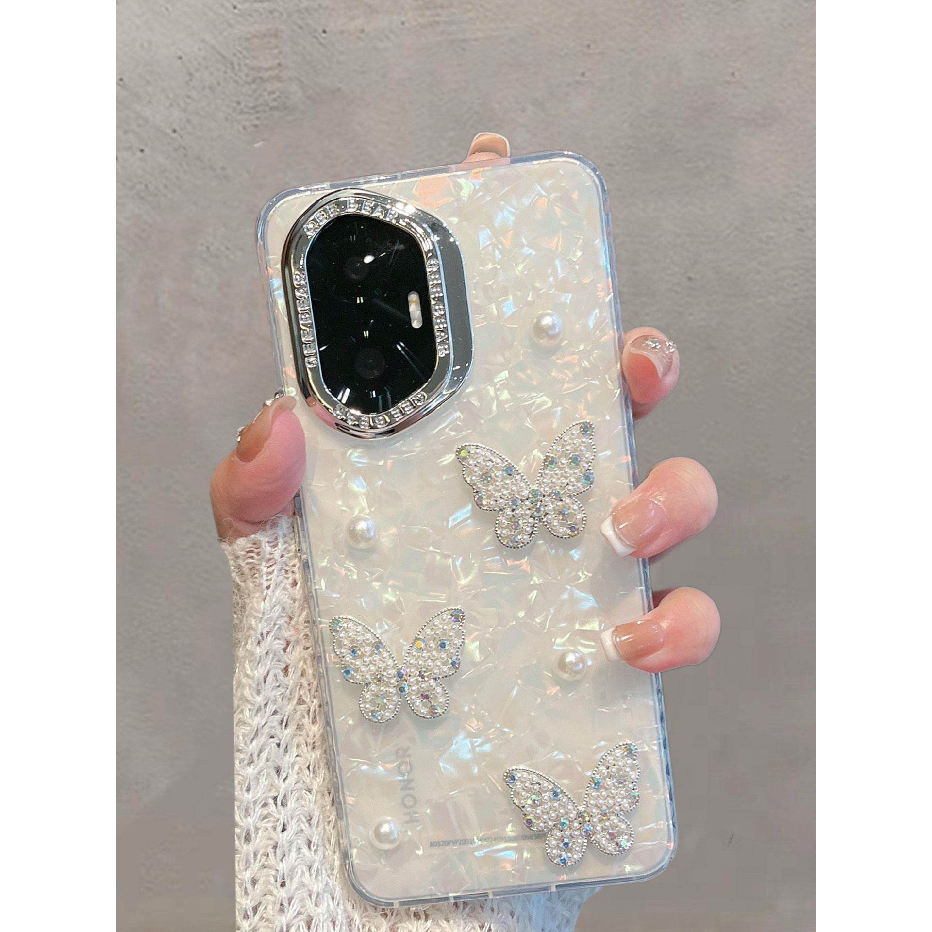 适用于华为荣耀300手机壳honor300pro半透明ultra新款女amm一an00小清新三百立体蝴蝶u高级感防摔保护套uitra