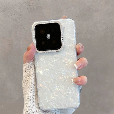 适用于小米15手机壳xiaomi15pro透明贝壳纹24129PN74C新款2410DPN6CC ins风高级感简约女mi十五por防摔保护套