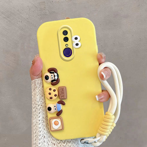 适用于oppoa9手机壳0pp0a9x卡通掌门狗pcam10可爱立体opa9创意oppa新款poopa全包防摔手绳保护套软壳女款