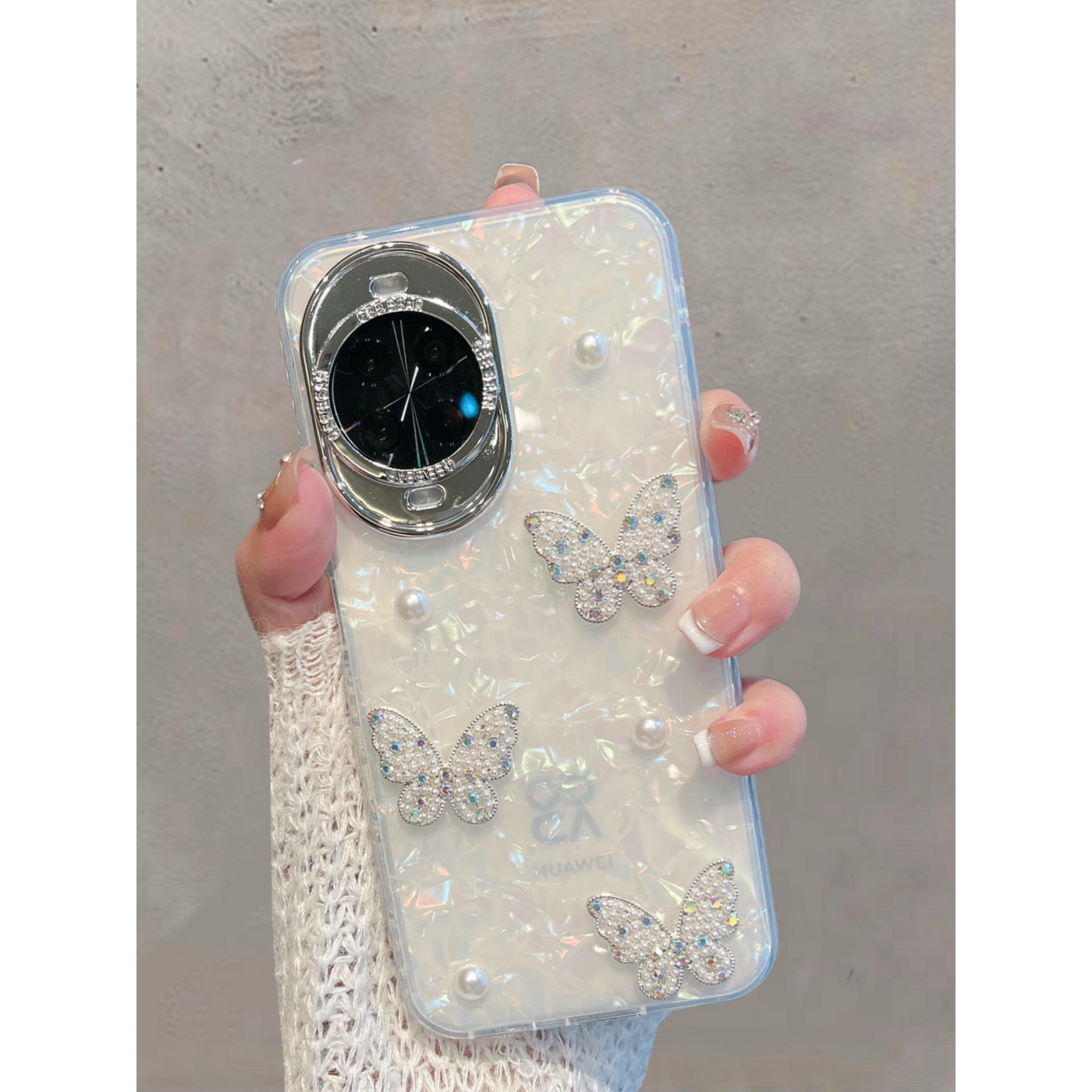 适用于华为nova14手机壳nove14pro半透明n14ultra新款女tlr一al00小清新贝壳纹立体蝴蝶navo14高级防摔保护套