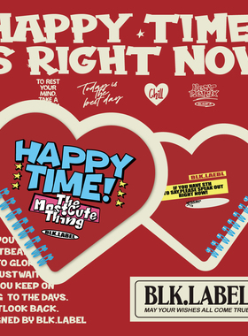 Blanklabel爱心线圈装happy time随身本手帐拼贴本笔记本记事本