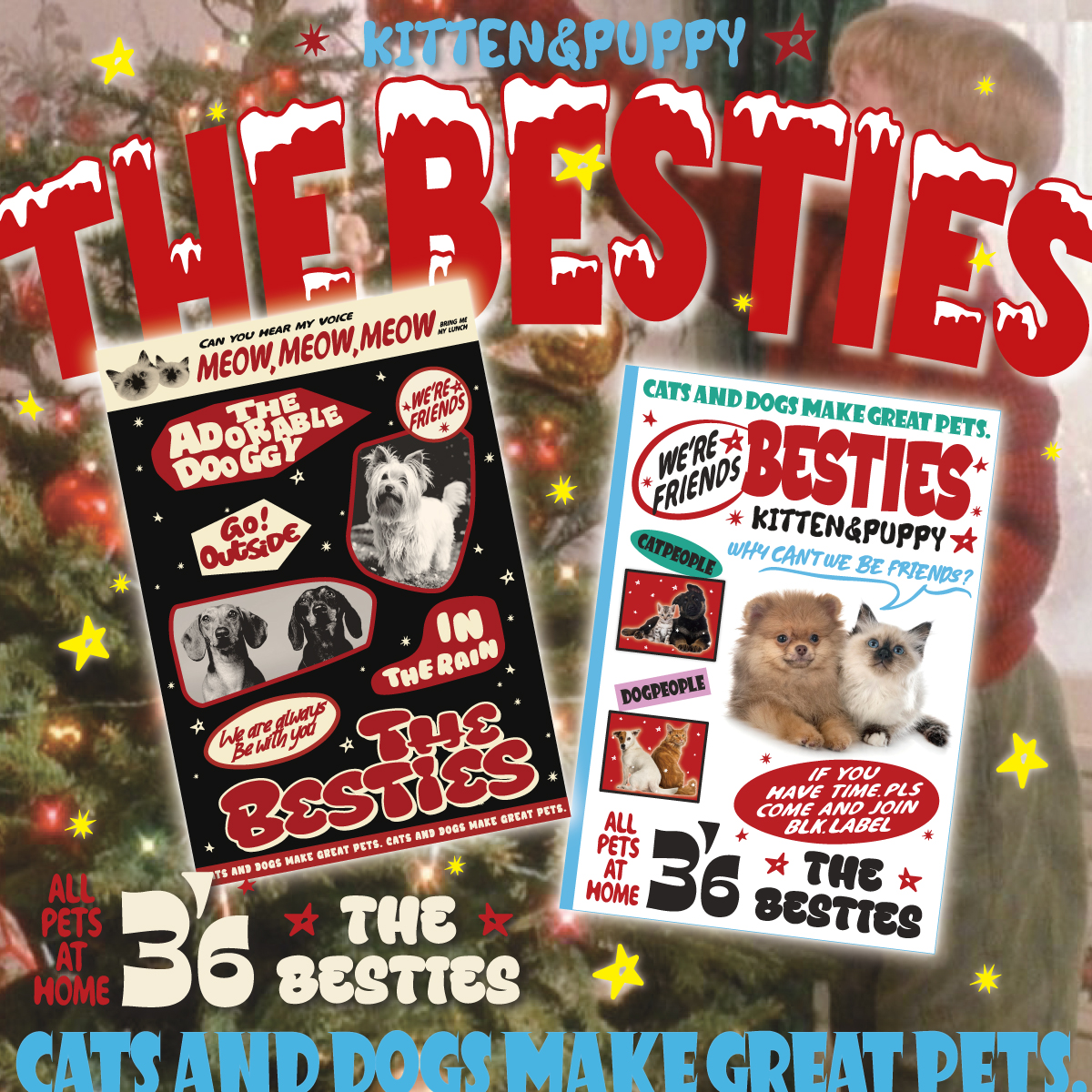 A5复古猫狗宠物圣诞氛围笔记本