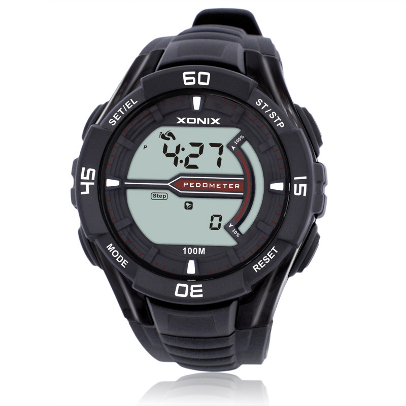 XONIX潮流时尚计步闹钟多功能运动计时防水游泳数字式电子表男JKP