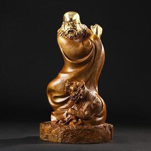 铜十八罗汉佛像摆件达摩全铜降龙伏虎家居客厅装饰品办公桌摆设