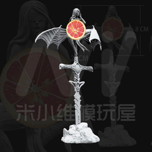 [白模 要自己上色]巨剑上的堕落天使 14k光固化高精度白模