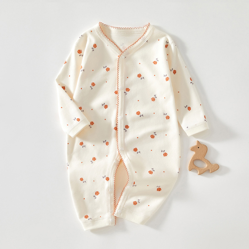 纯棉哈衣连体衣否直门襟春秋