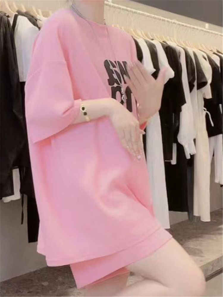 SUMMER NEW AGE-REDUCING LETTER PRINT CASUAL SPORTS TOP T-SHIRT WOMENS SHORT SLEEVE SUMMER FASHION FRIED STREET FOREIGN