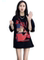 EUROPEAN MID-LENGTH ROUND NECK THREE-DIMENSIONAL FOAM CARTOON PRINT T-SHIRT WOMENS SUMMER OVERSIZE VERSATILE SHORT-SLEEVED TOP