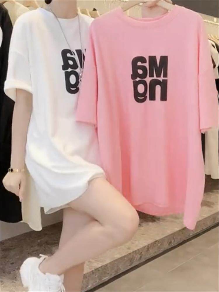 SUMMER NEW AGE-REDUCING LETTER PRINT CASUAL SPORTS TOP T-SHIRT WOMENS SHORT SLEEVE SUMMER FASHION FRIED STREET FOREIGN