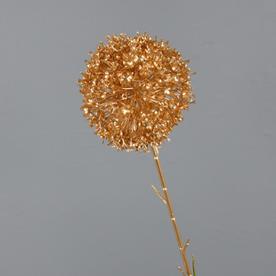 金色大葱球大绣球年宵花福桶插花花艺金叶柜台摆放装饰氛围布置