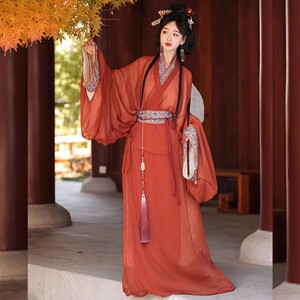 出租梦域汉服战国袍马山楚墓复原日常直裾袍成人汉服女拖尾租赁