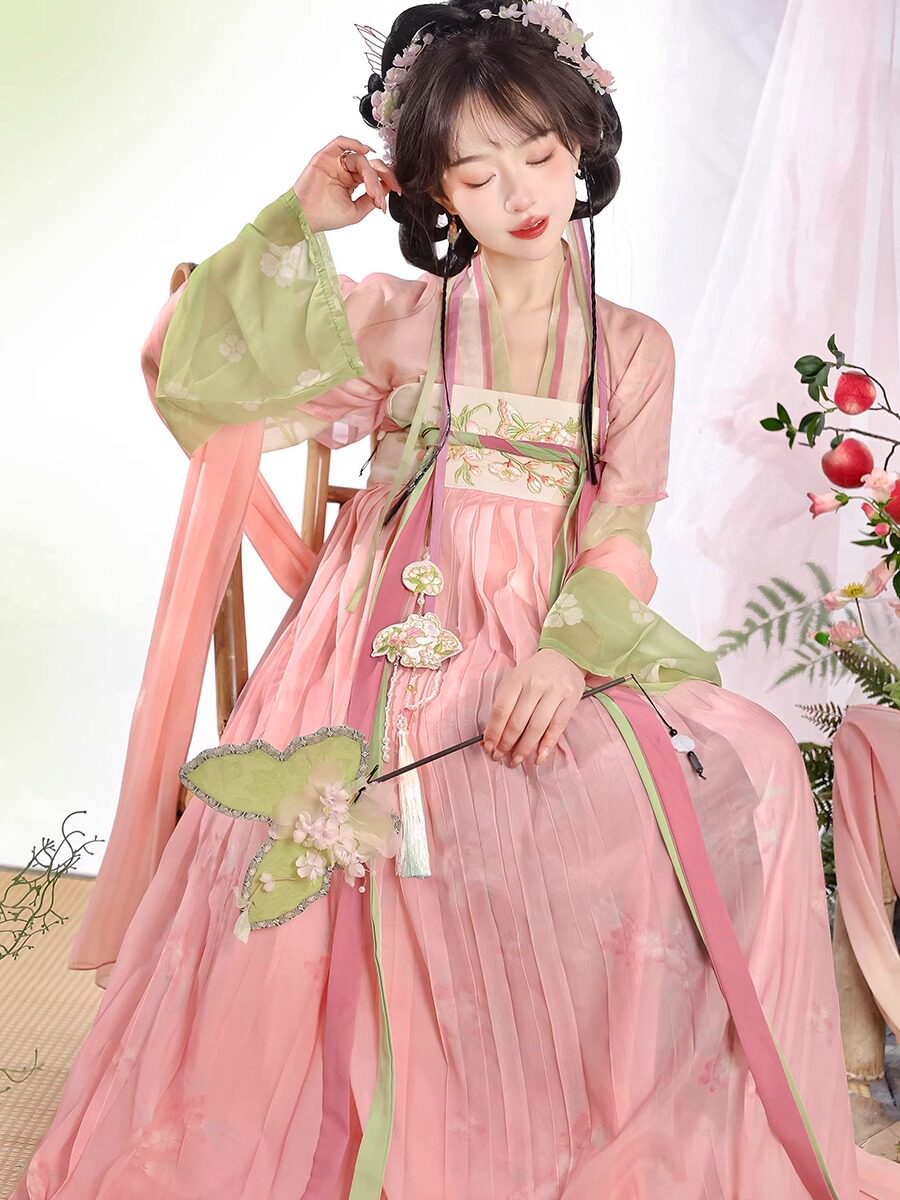 出租租赁原创【知桃】唐制半臂上襦齐胸襦裙刺绣改良日常春夏款