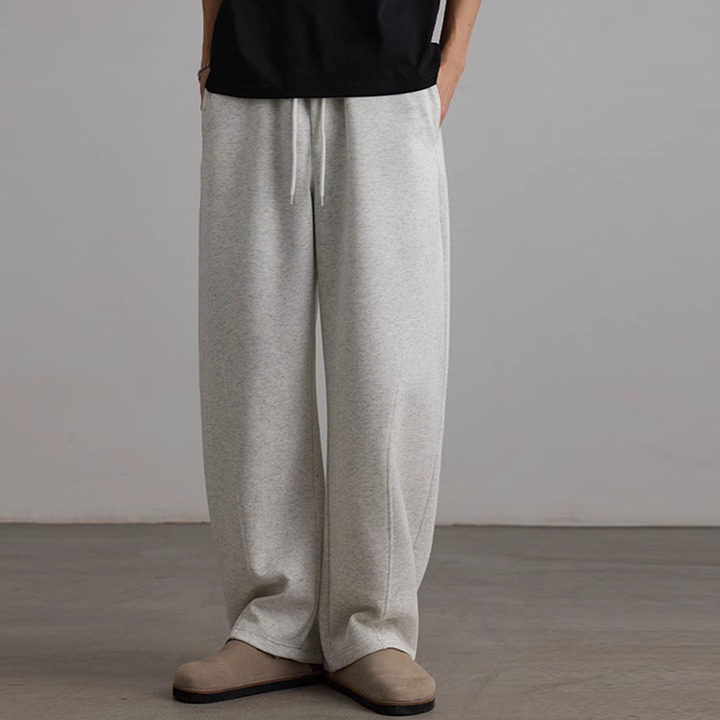 DL brand春夏美式灰色弯刀休闲裤男女潮牌慵懒宽松廓形运动卫裤