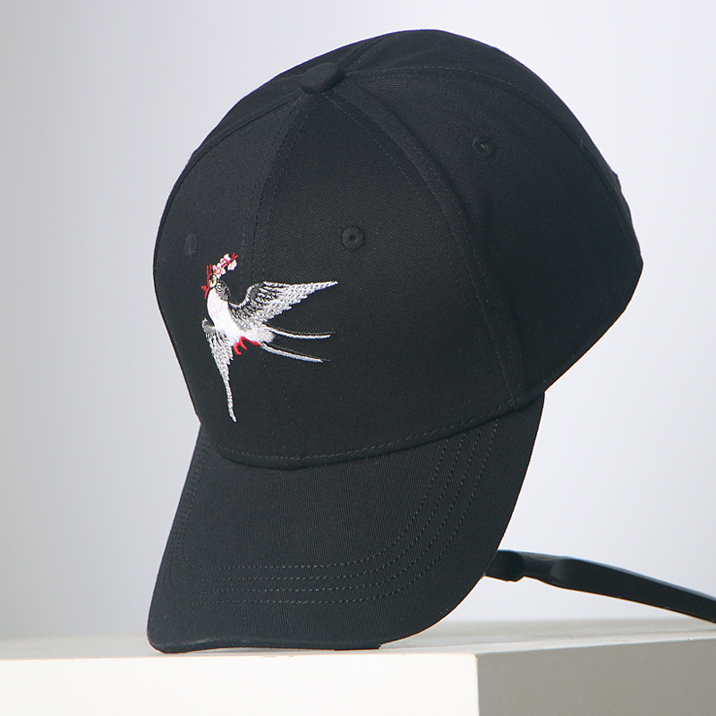 国潮刺绣帽子男女款通用绣花中国风春燕出游硬顶有型棒球帽鸭舌帽