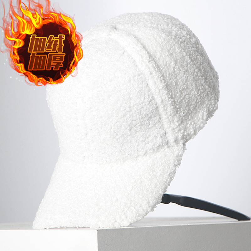 羊羔绒泰迪毛帽子男女潮冬季2025新款鸭舌帽加绒加厚保暖棒球帽