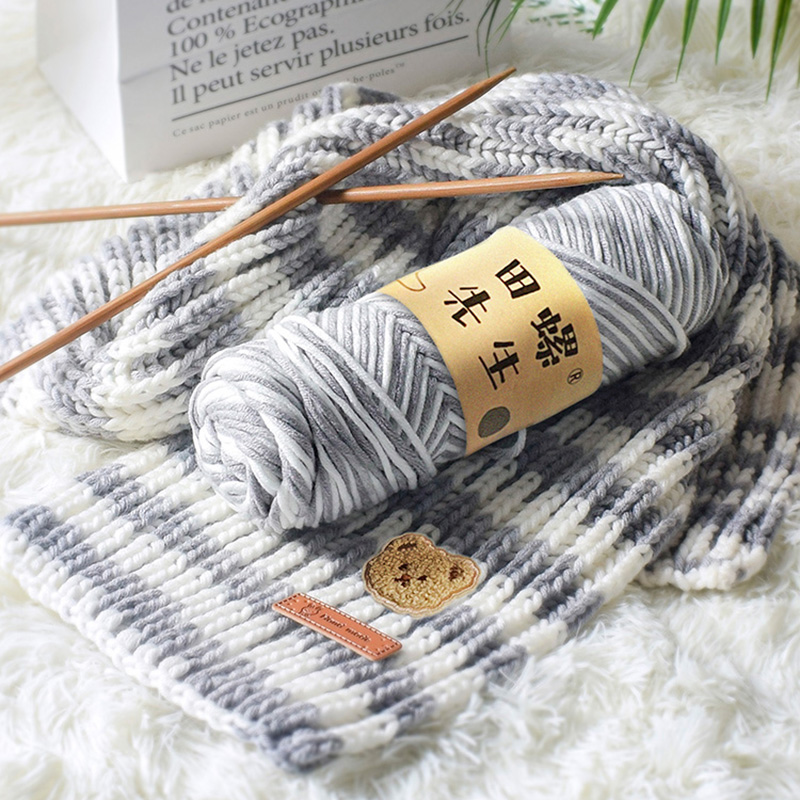 小熊围巾手工diy编织毛线