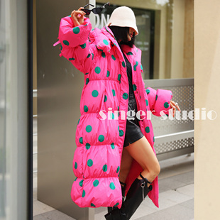 25冬新款时尚加厚印花保暖东北大码加厚长款女装羽绒服251P007